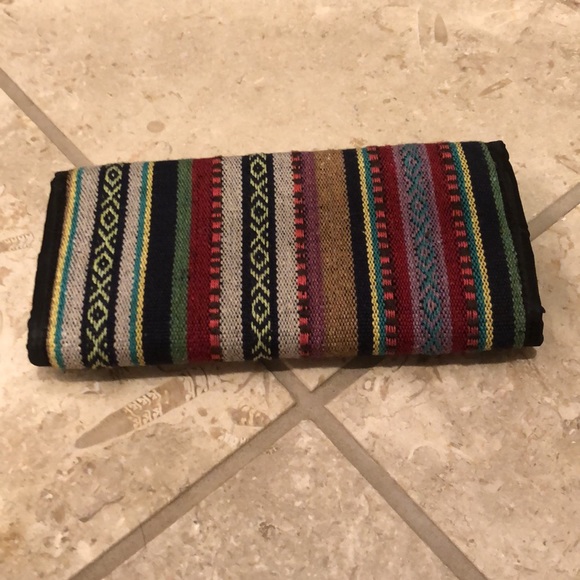 Vintage new artisan crafted Nepal bi-fold accordion compartment wallet clutch - Picture 5 of 5